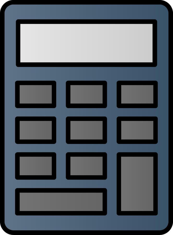 Taschenrechner Linie gefüllt Gradient Symbol vektor
