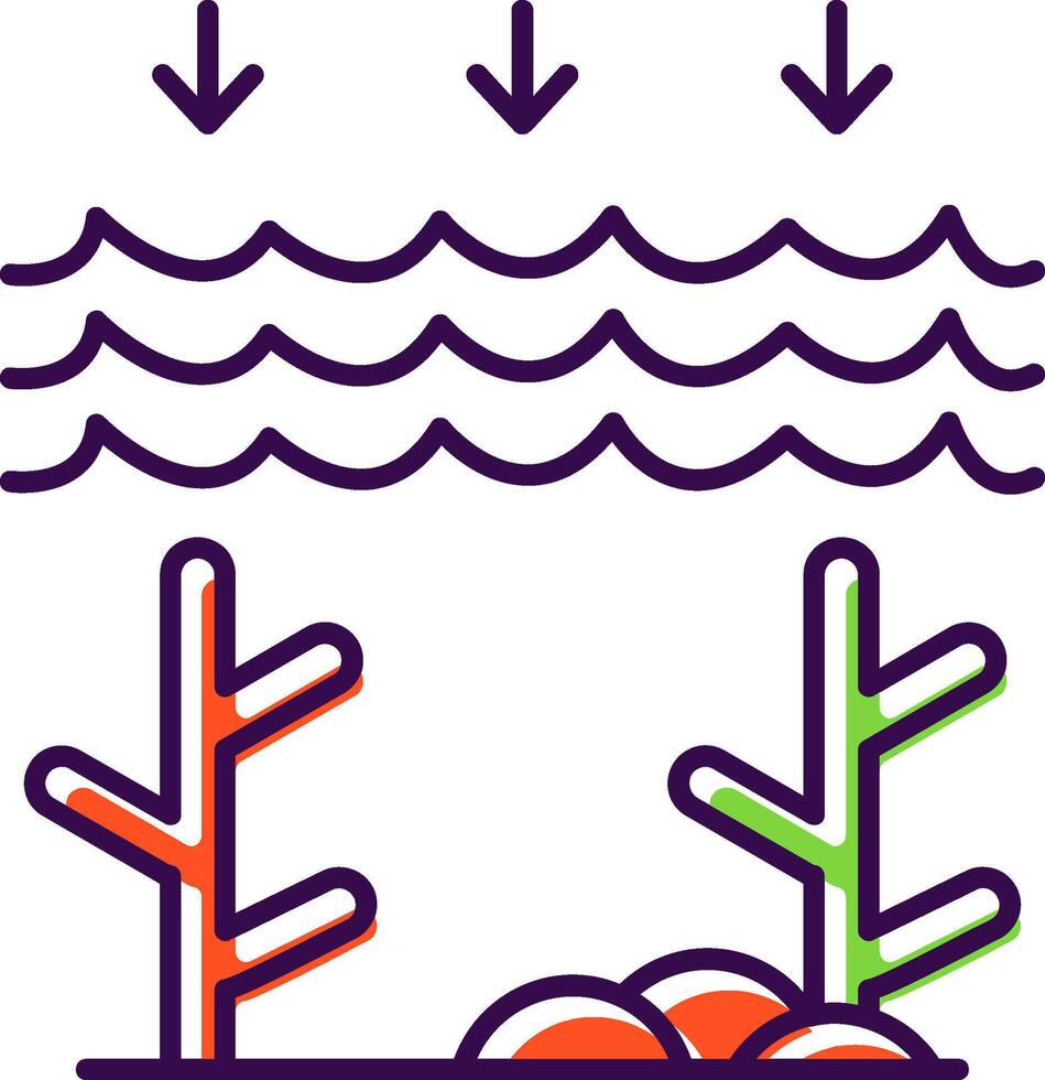 Ozean Säure gefüllt Symbol vektor