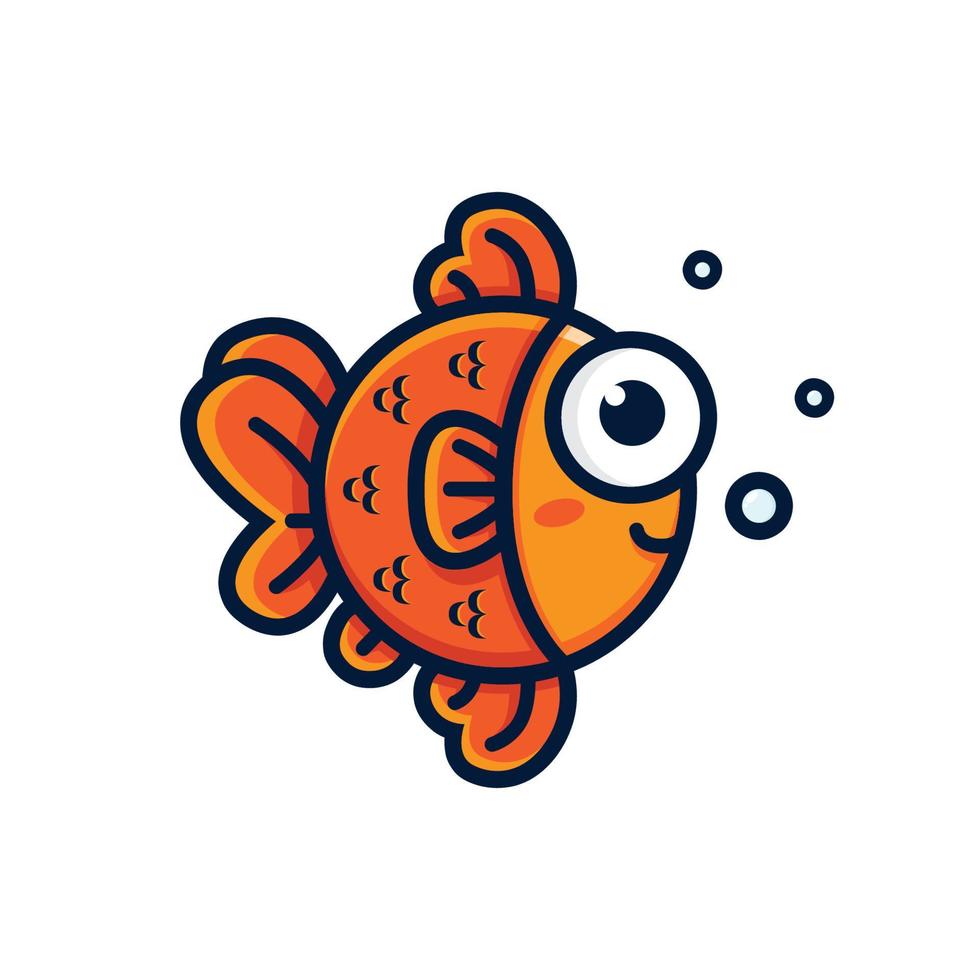 süßes fettes Fisch-Charakter-Vektordesign vektor