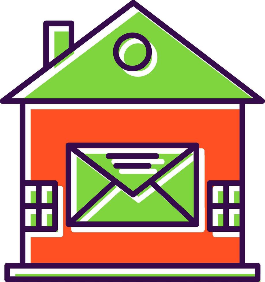 Haus Mail gefüllt Symbol vektor