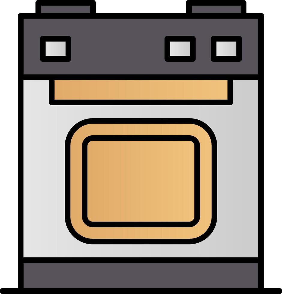 elektrisch Herd Linie gefüllt Gradient Symbol vektor