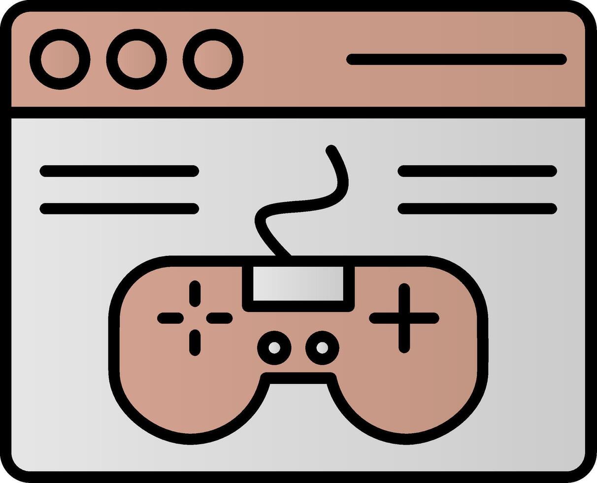 Videospiel Linie gefüllt Gradient Symbol vektor