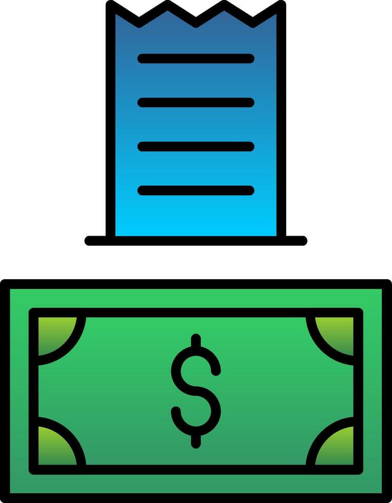 Zahlung Linie gefüllt Gradient Symbol vektor