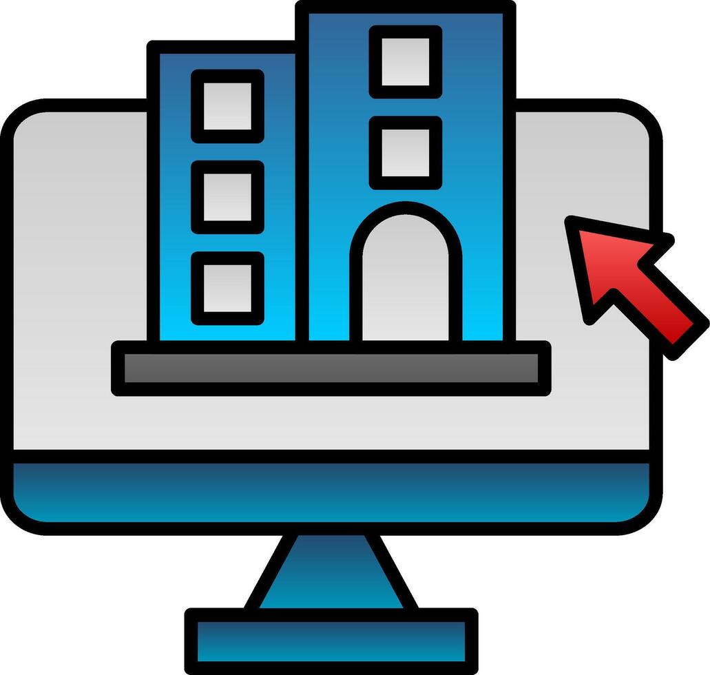 Buchung Linie gefüllt Gradient Symbol vektor