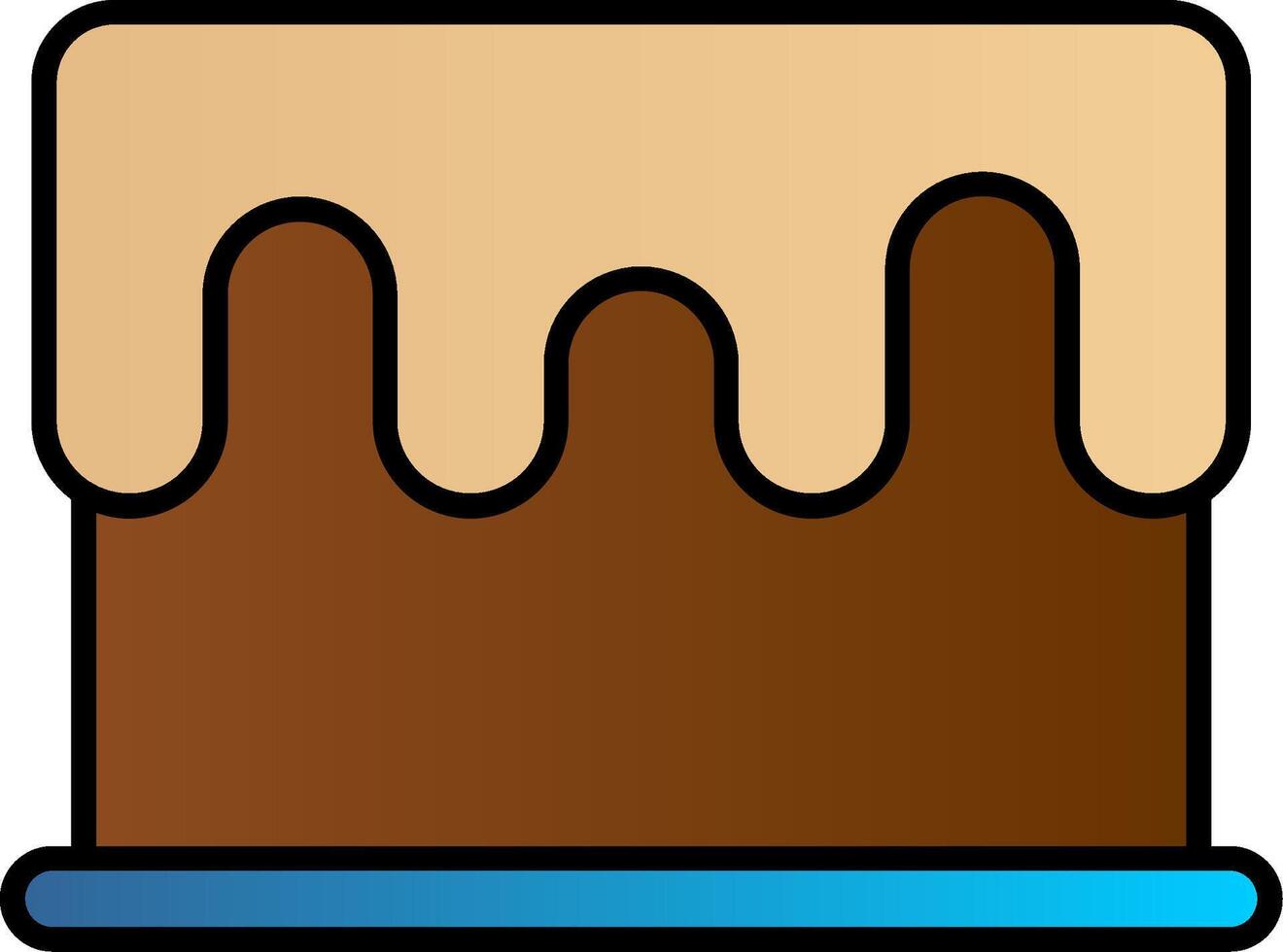 Kuchen Linie gefüllt Gradient Symbol vektor