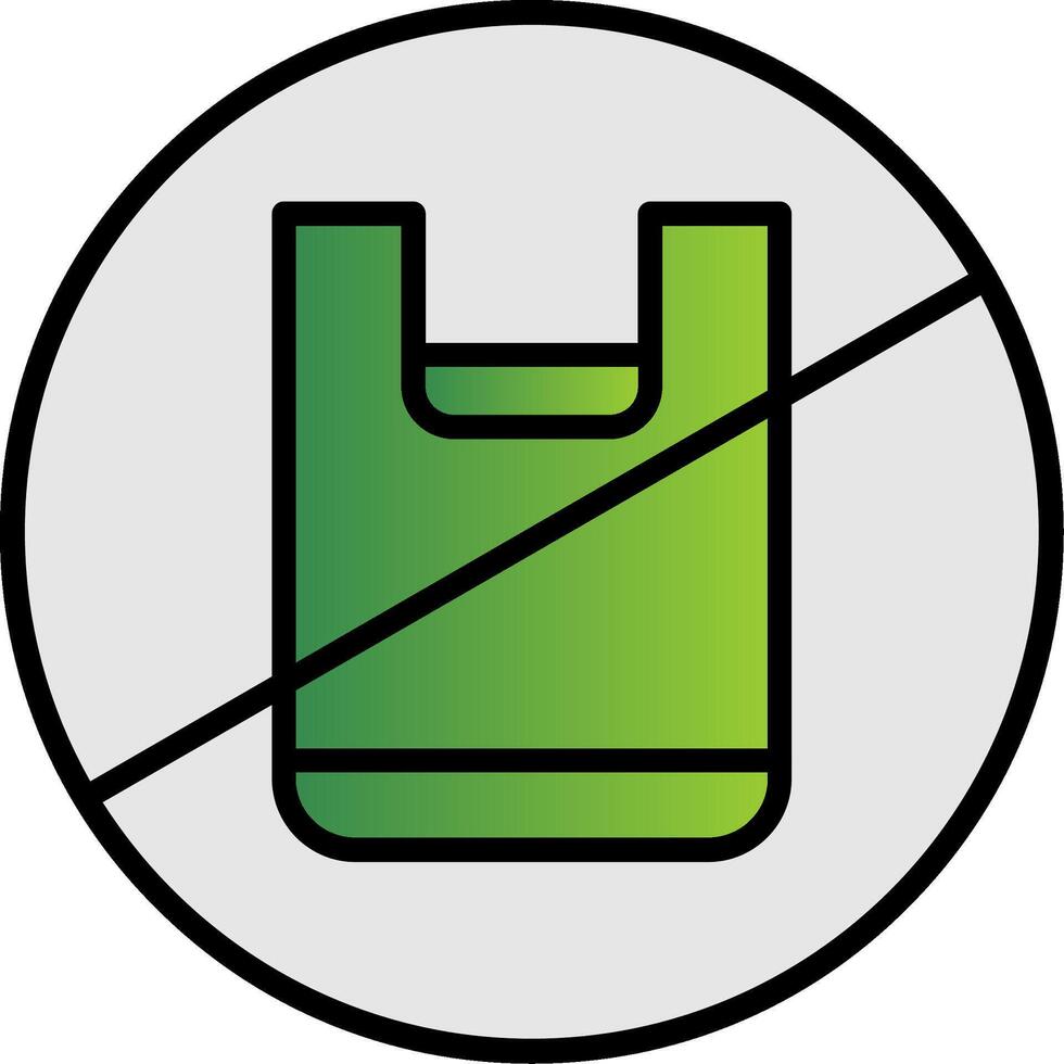 Nein Plastik Tasche Linie gefüllt Gradient Symbol vektor