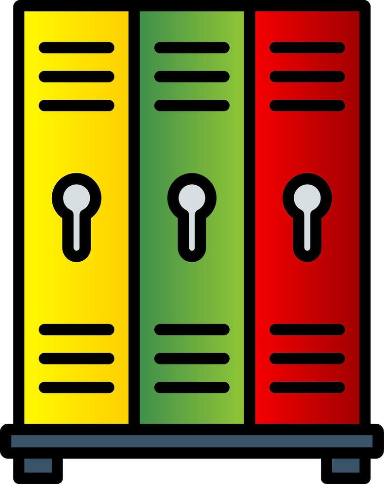 Schließfächer Linie gefüllt Gradient Symbol vektor