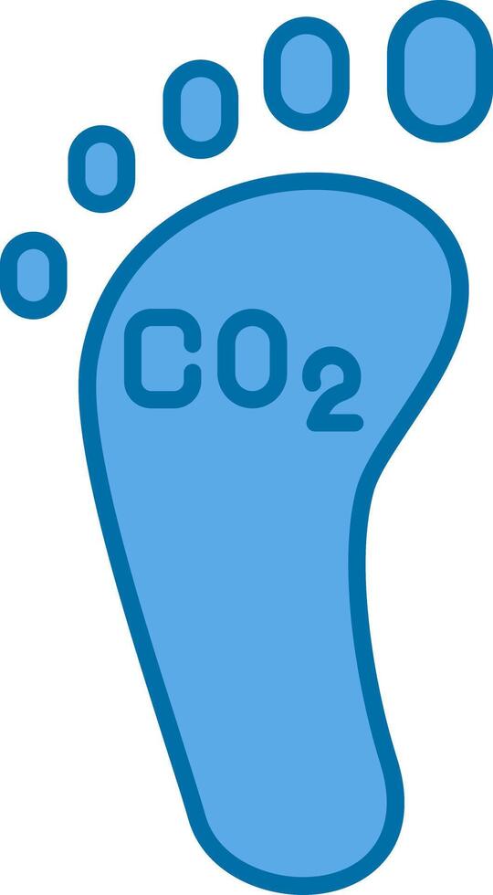 Kohlenstoff Fußabdruck gefüllt Blau Symbol vektor