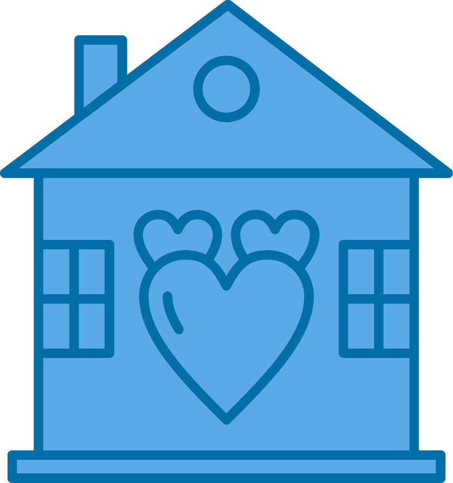 Süss Zuhause gefüllt Blau Symbol vektor