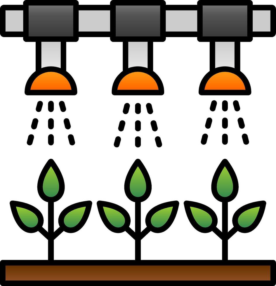 bevattning systemet linje fylld lutning ikon vektor