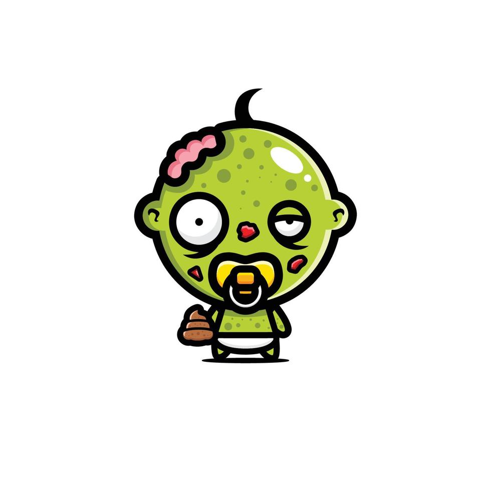 söt baby zombie vektor design