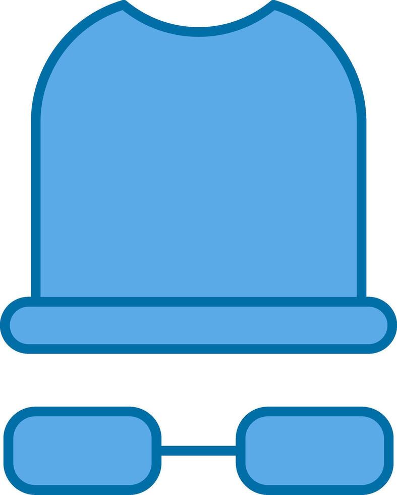 Weiß Hut gefüllt Blau Symbol vektor