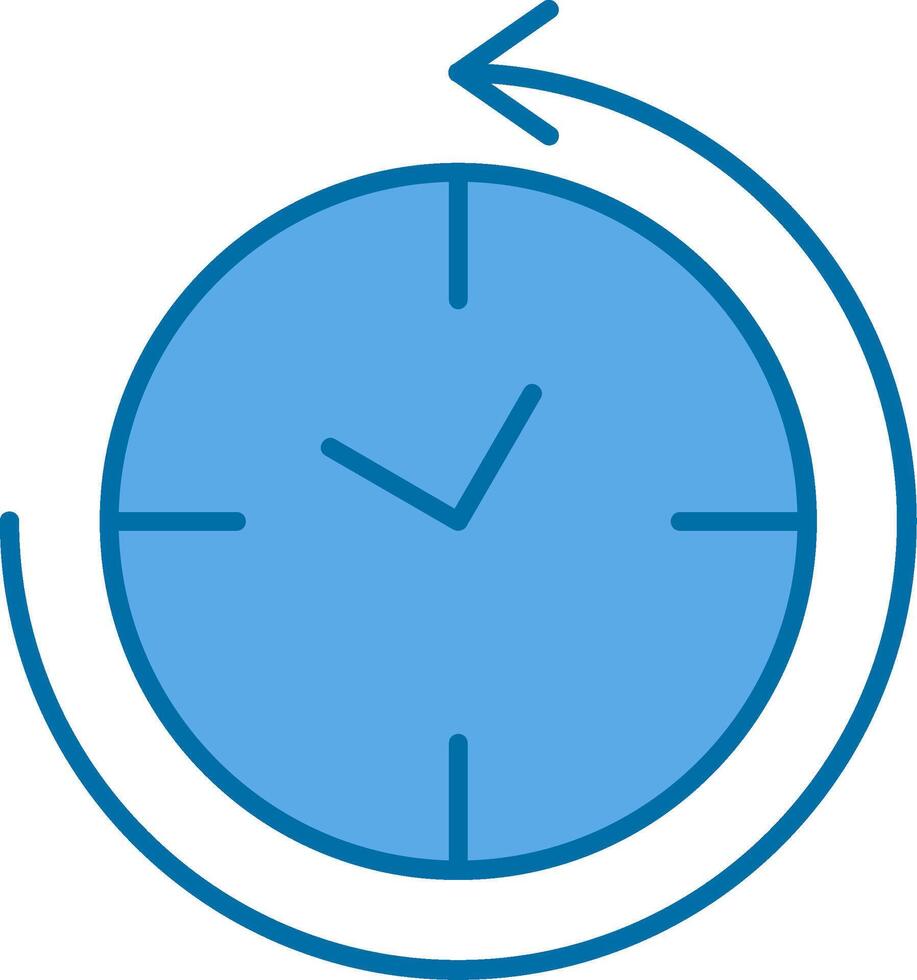 Anti im Uhrzeigersinn gefüllt Blau Symbol vektor