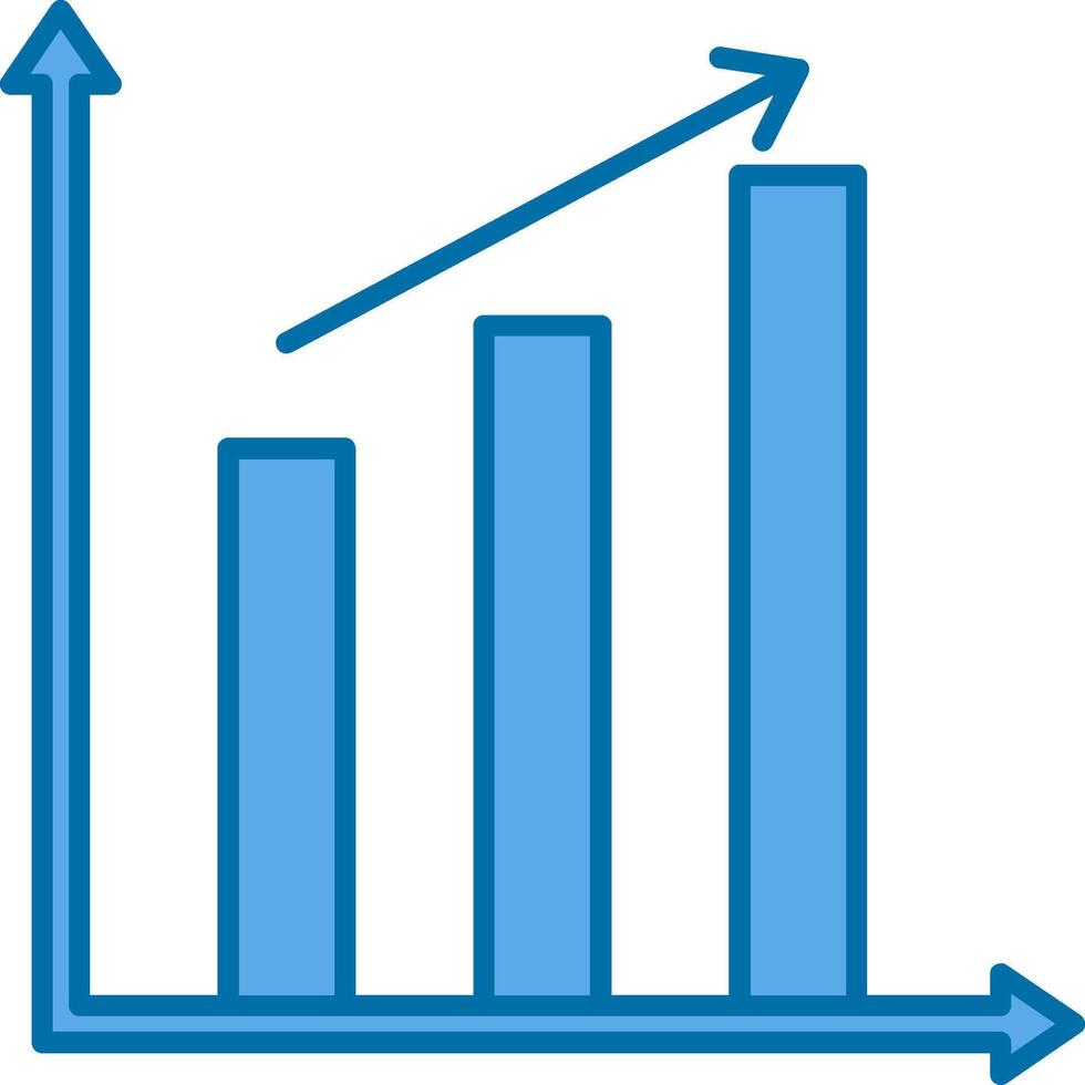bar Diagram fylld blå ikon vektor