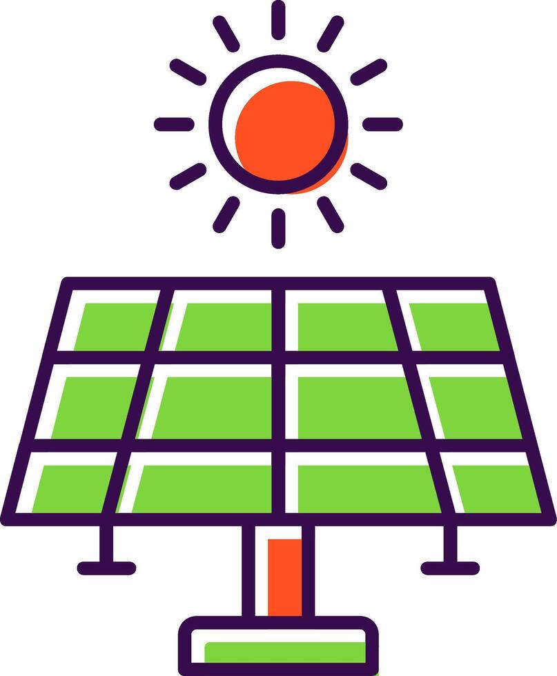 sol- energi fylld ikon vektor