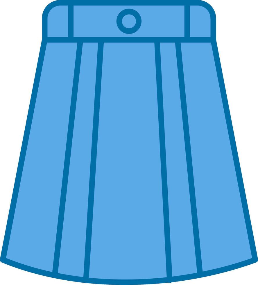 lång kjol fylld blå ikon vektor