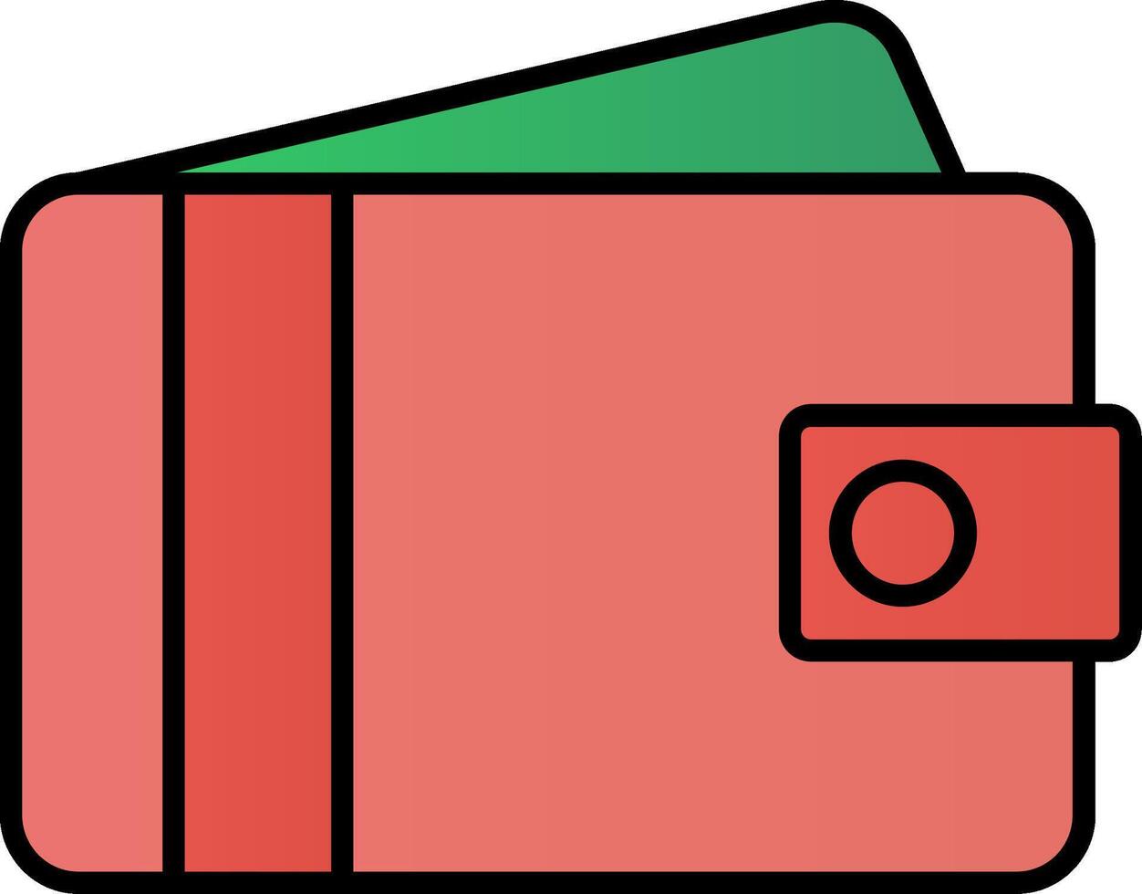 plånbok linje fylld lutning ikon vektor