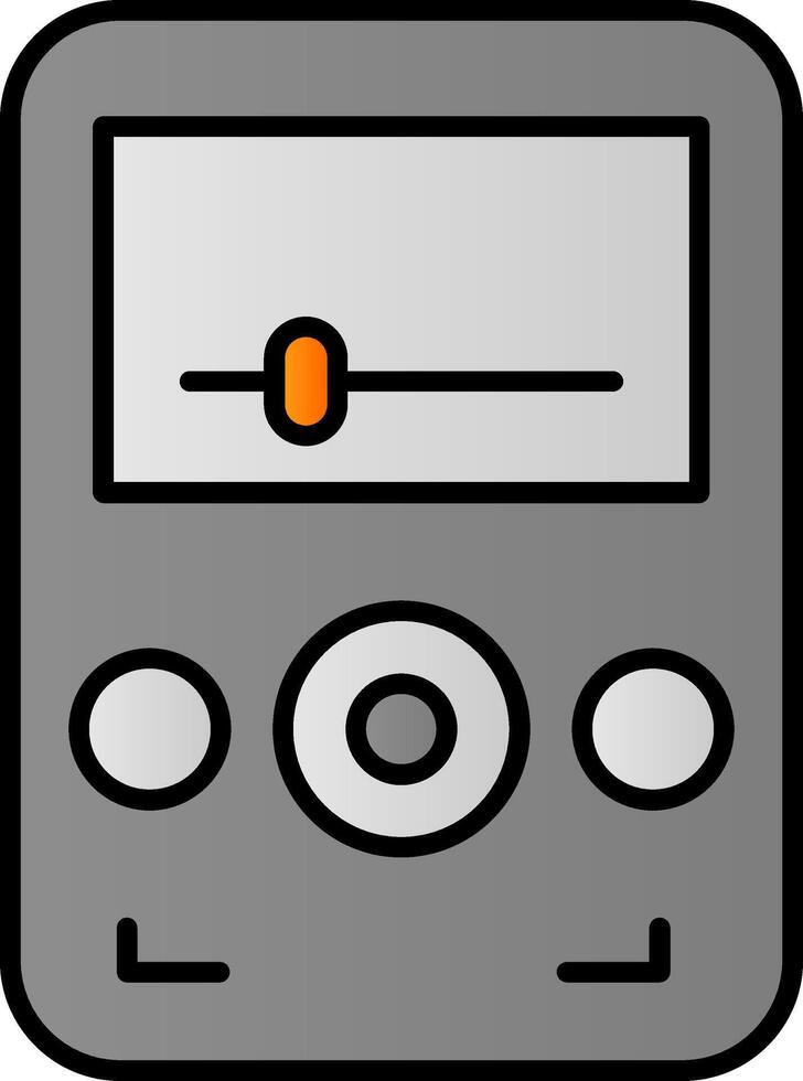 audio spelare linje fylld lutning ikon vektor