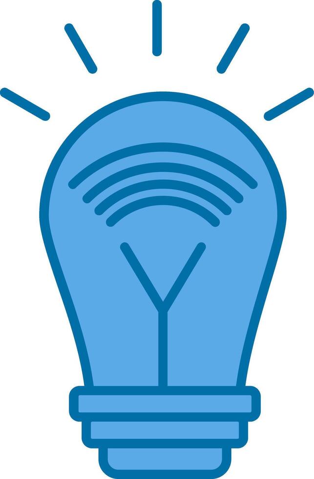 smart Glödlampa fylld blå ikon vektor