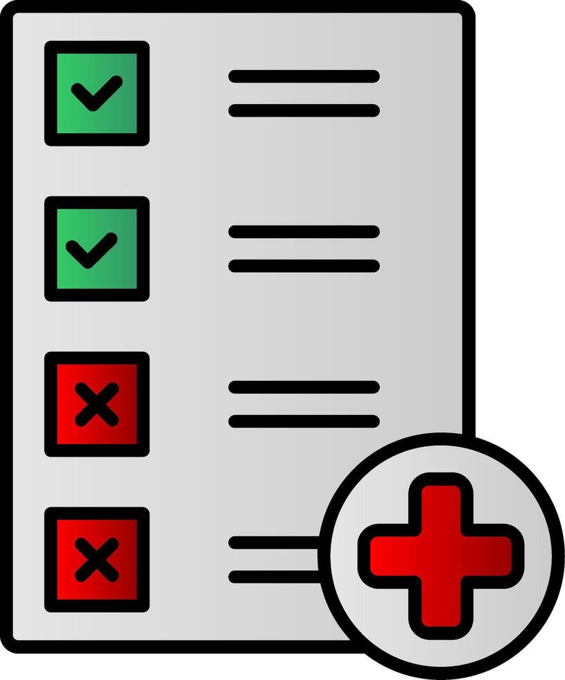 checklista linje fylld lutning ikon vektor