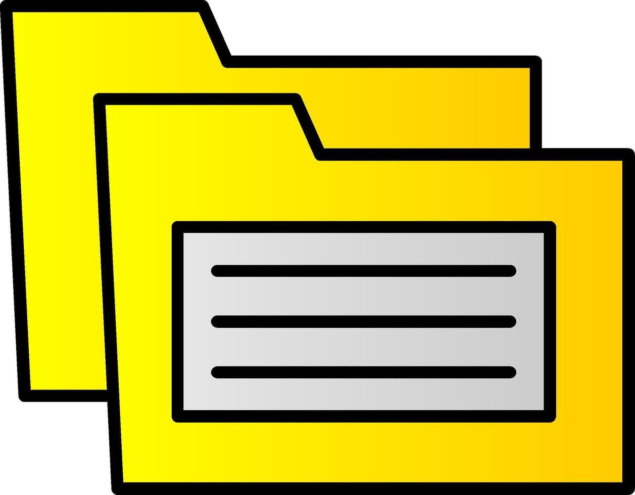 Mappe Linie gefüllt Gradient Symbol vektor