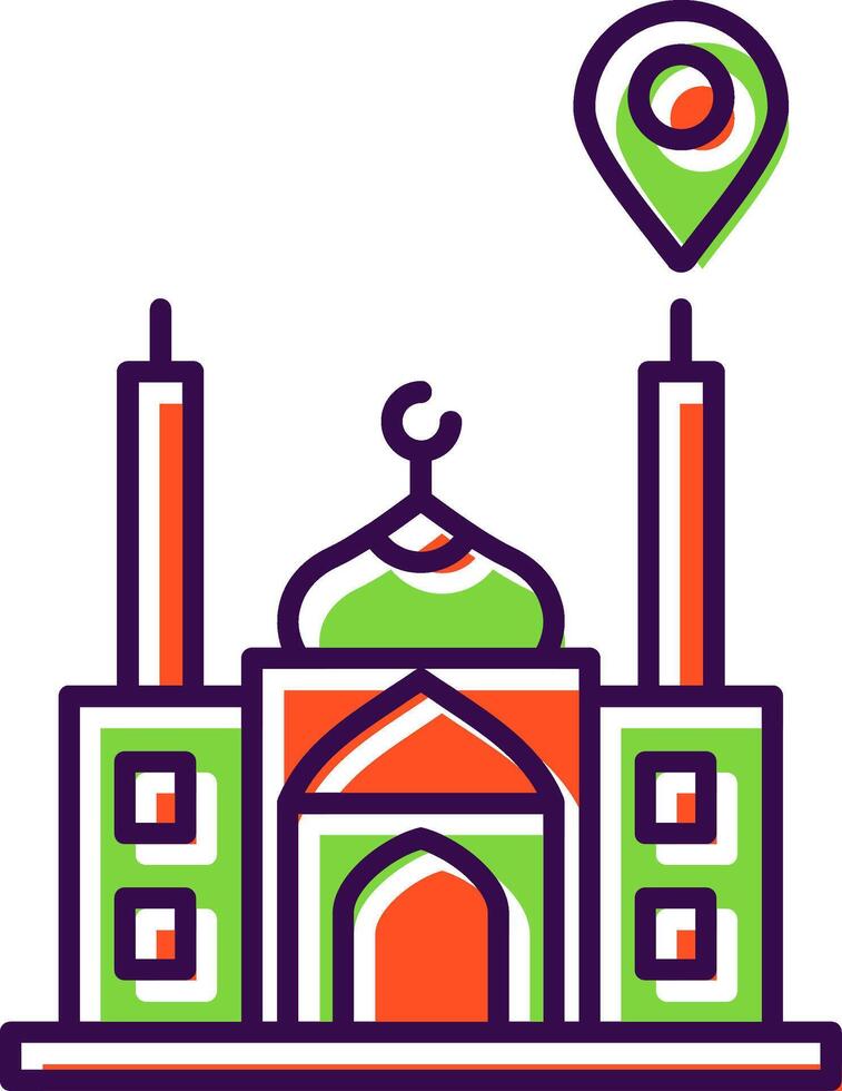 moské plats fylld ikon vektor