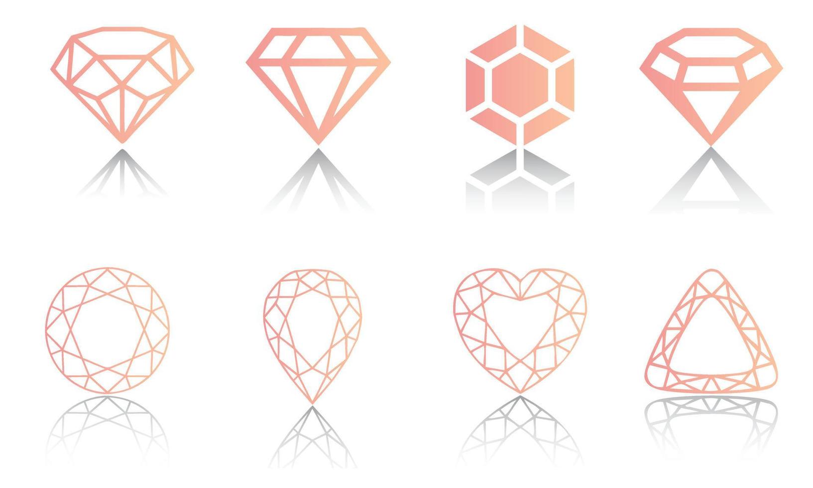 uppsättning diamant ikon vektor malldesign