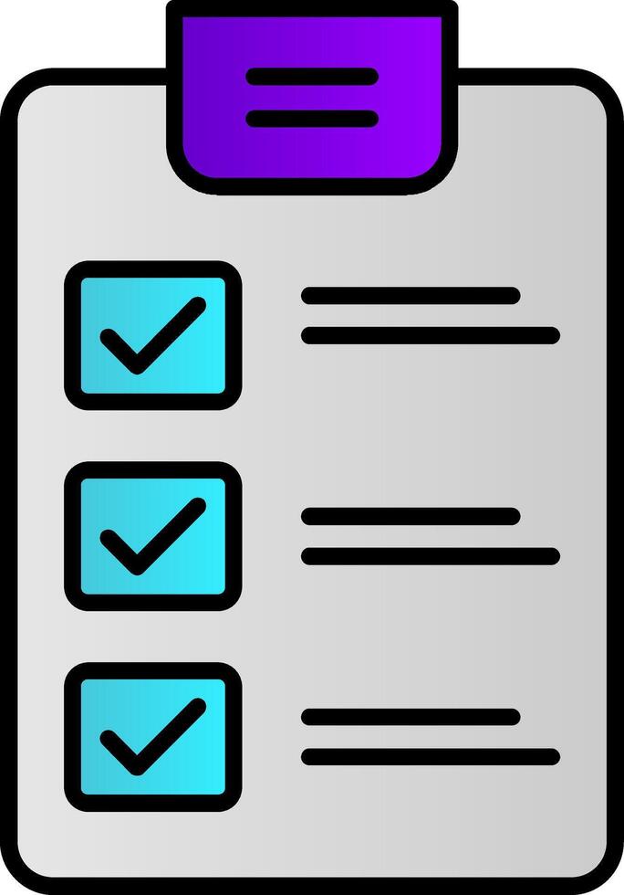 Checkliste Linie gefüllt Gradient Symbol vektor