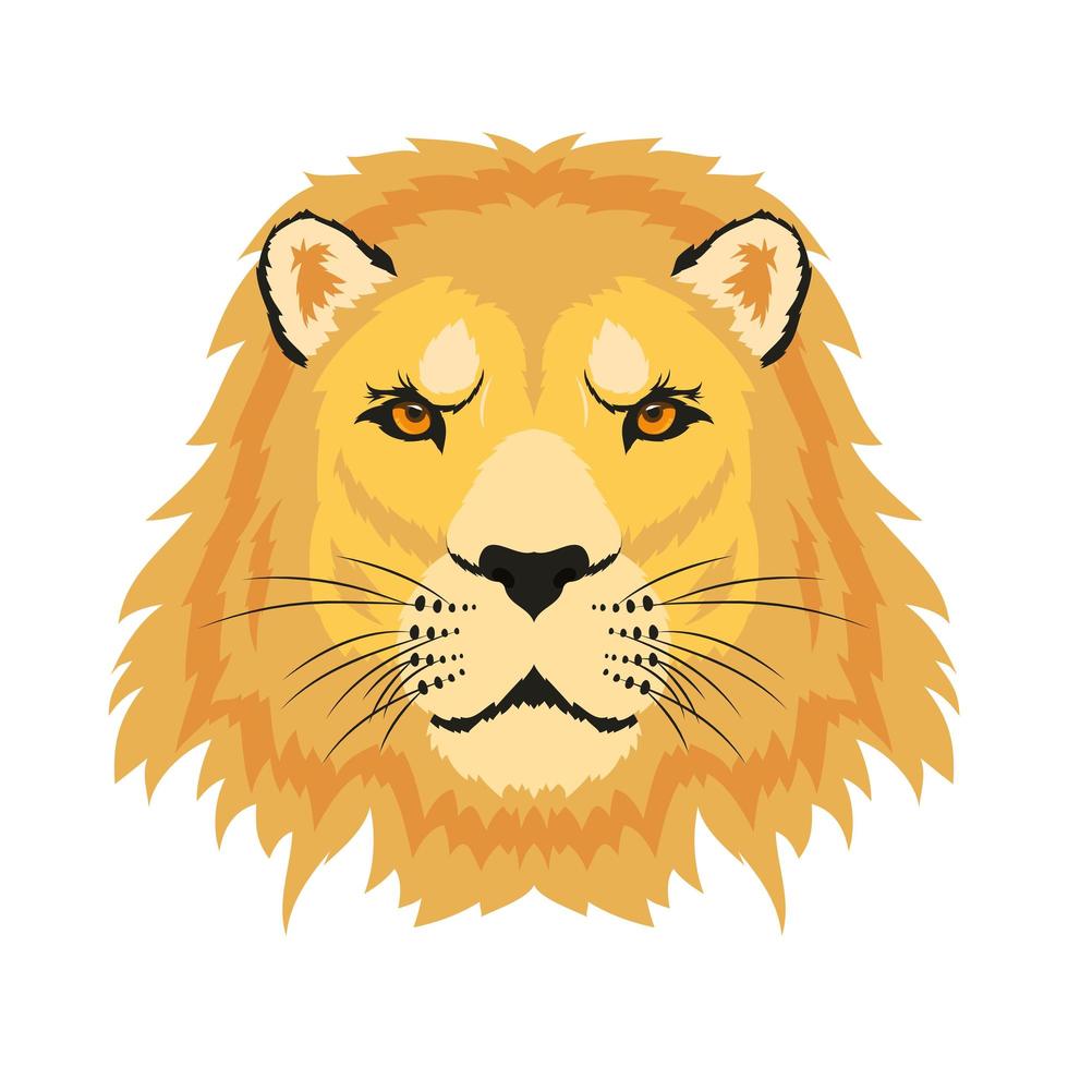 vilda lejon djur huvud fauna karaktär vektor