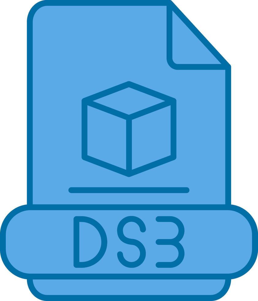 3ds gefüllt Blau Symbol vektor