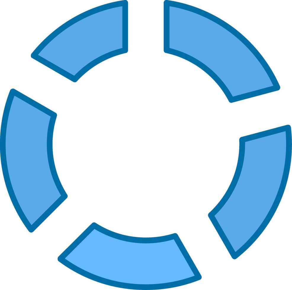 paj Diagram fylld blå ikon vektor