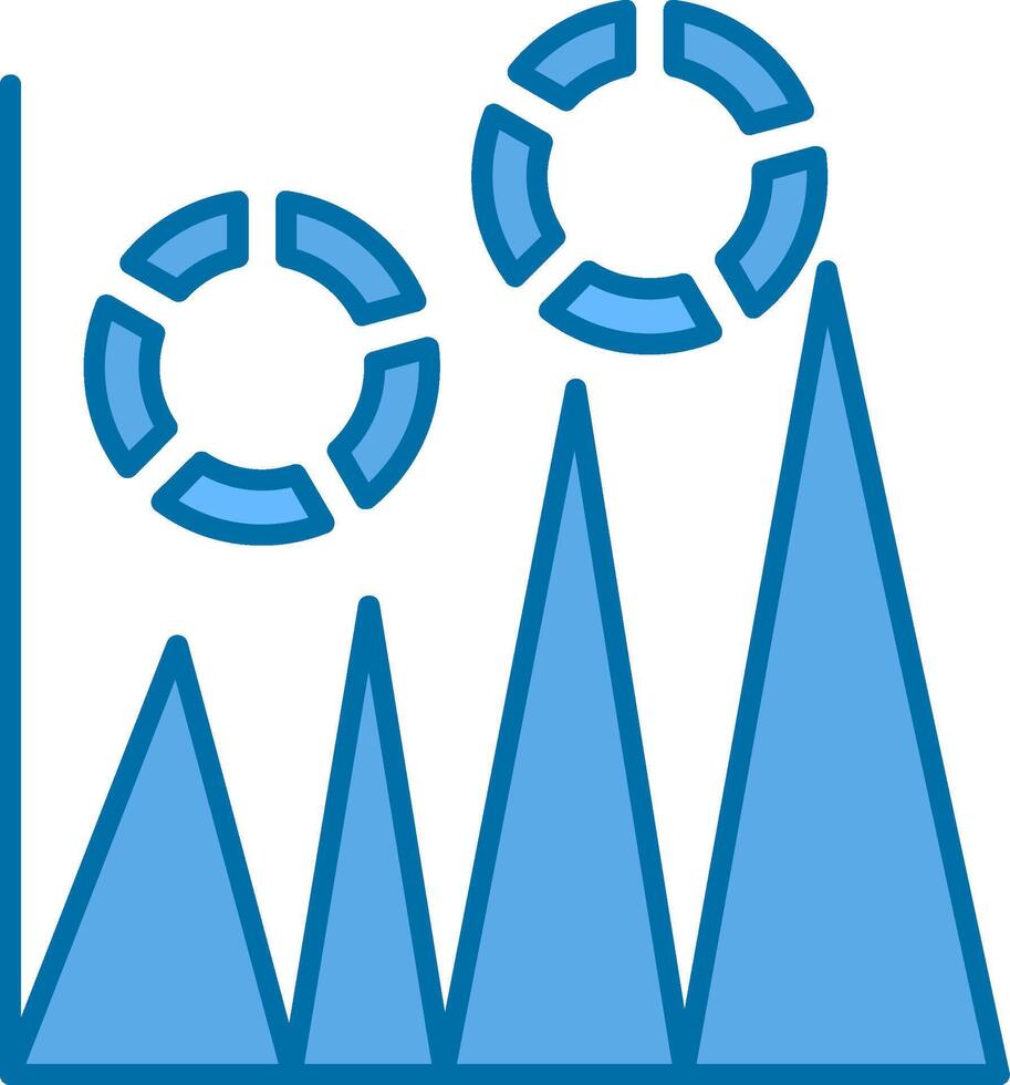 Graph gefüllt Blau Symbol vektor