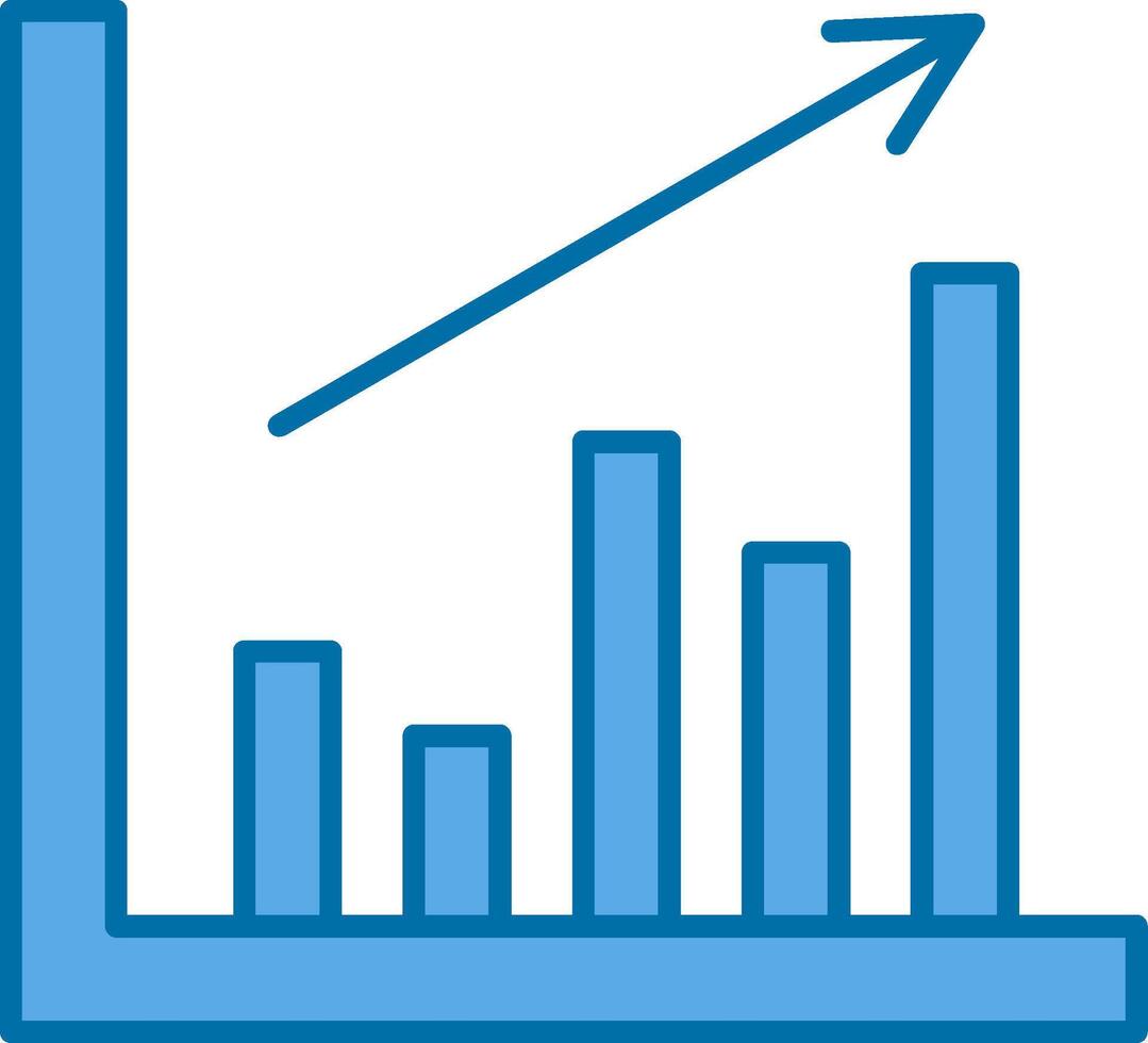 bar Diagram fylld blå ikon vektor