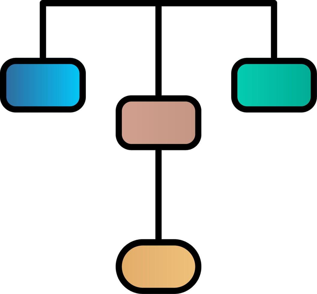 hierarchisch Struktur Linie gefüllt Gradient Symbol vektor