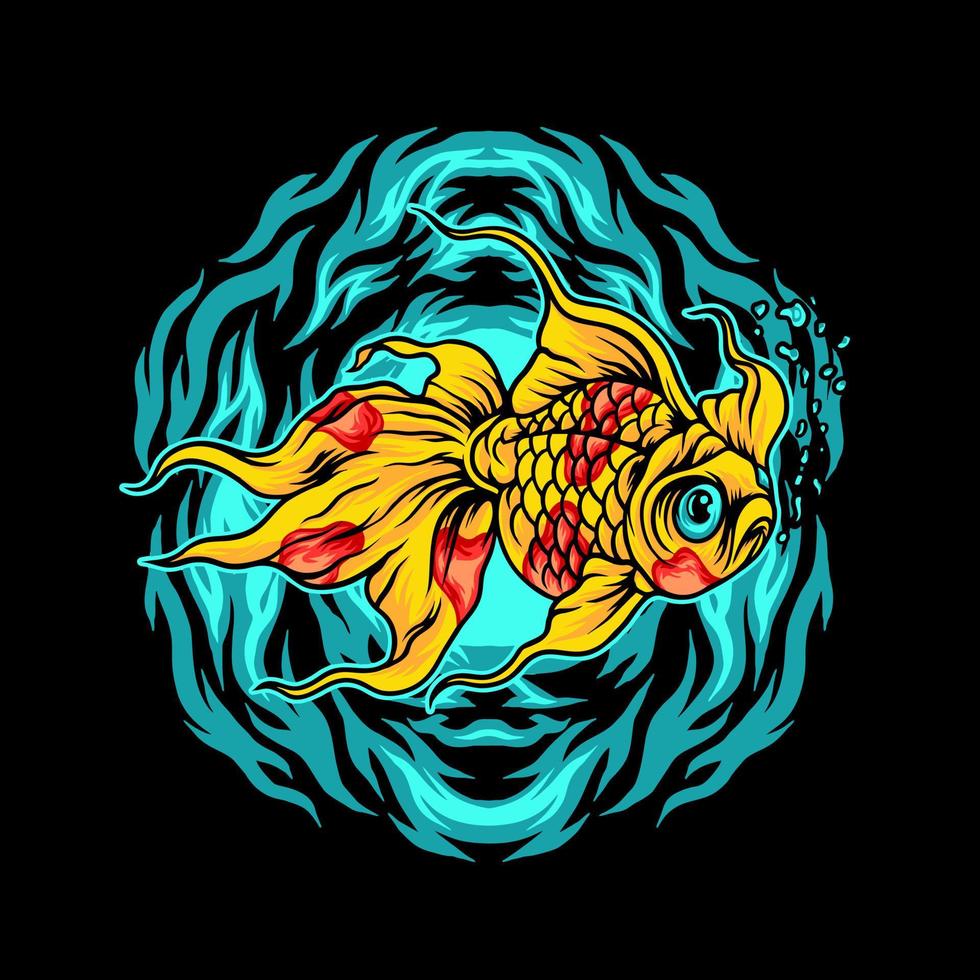gyllene fisk illustration vektor