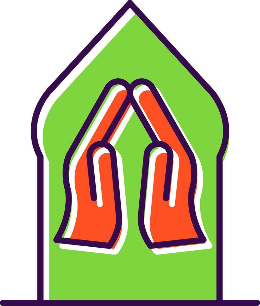 beten gefüllt Symbol vektor