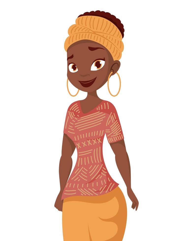 junge Frau Afro-Diversity-Charakter vektor
