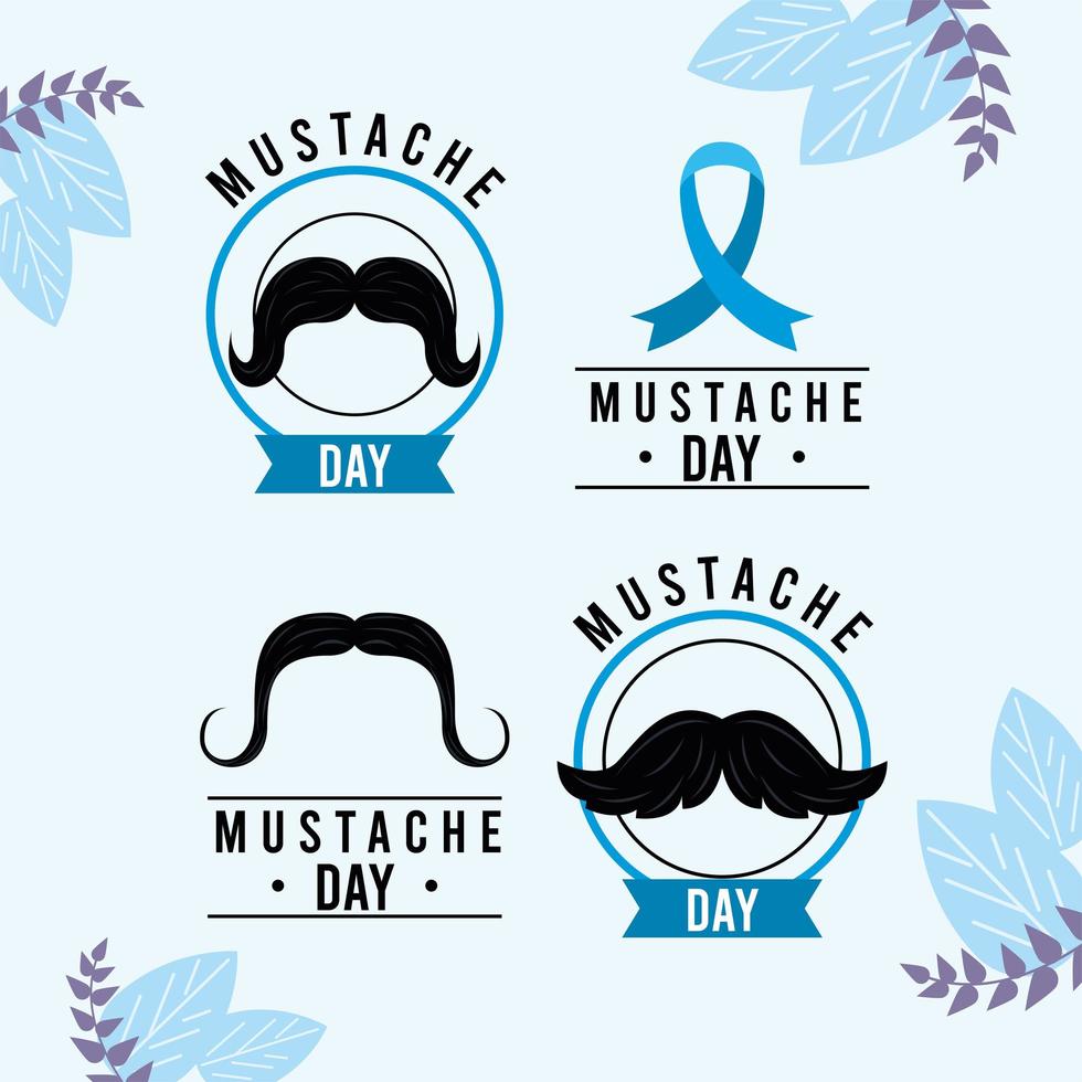 Happy movember vier Icons vektor