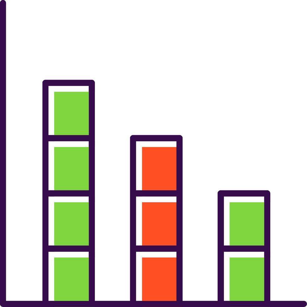 bar Graf fylld ikon vektor