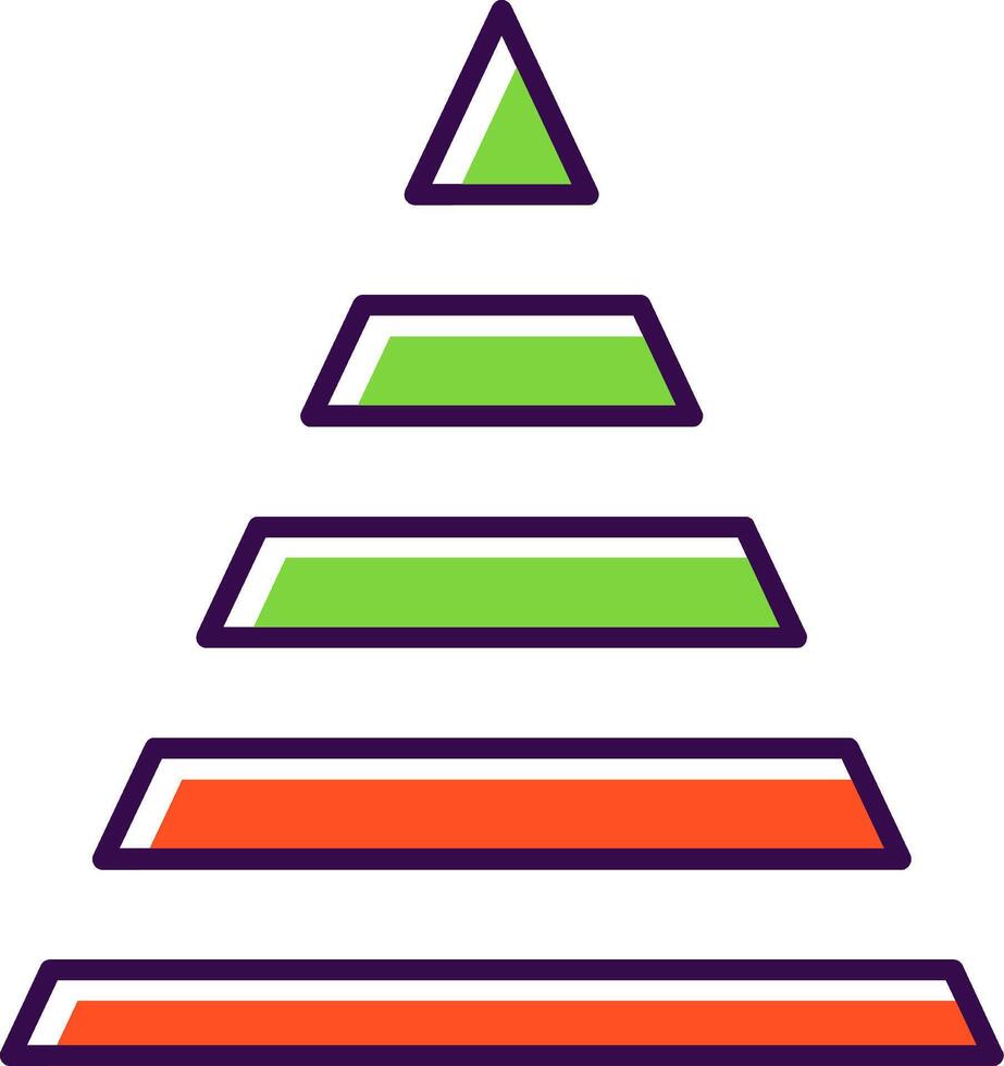 Pyramide Diagramm gefüllt Symbol vektor