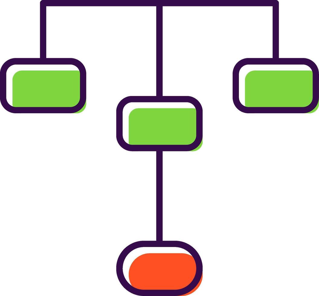 hierarkisk strukturera fylld ikon vektor
