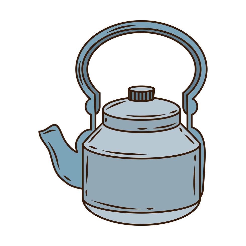 Küchen-Teekannen-Utensilien-Linie und Füllstil-Symbol vektor