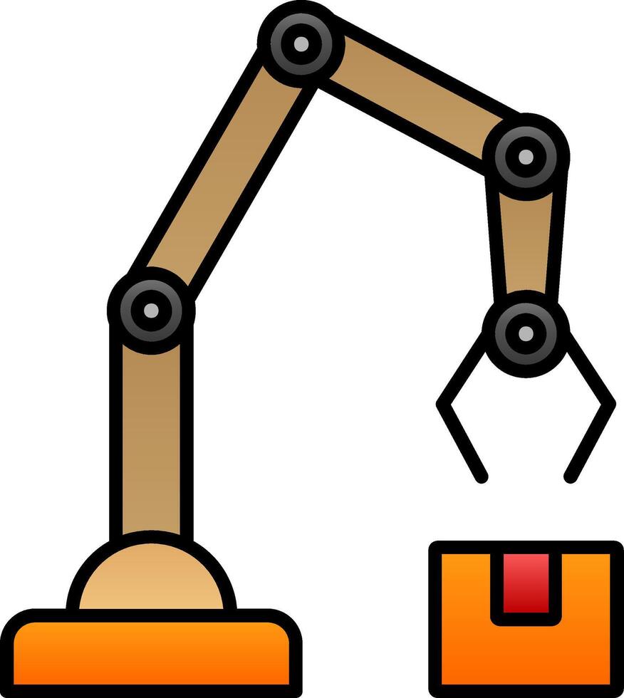 Roboter Arm Linie gefüllt Gradient Symbol vektor