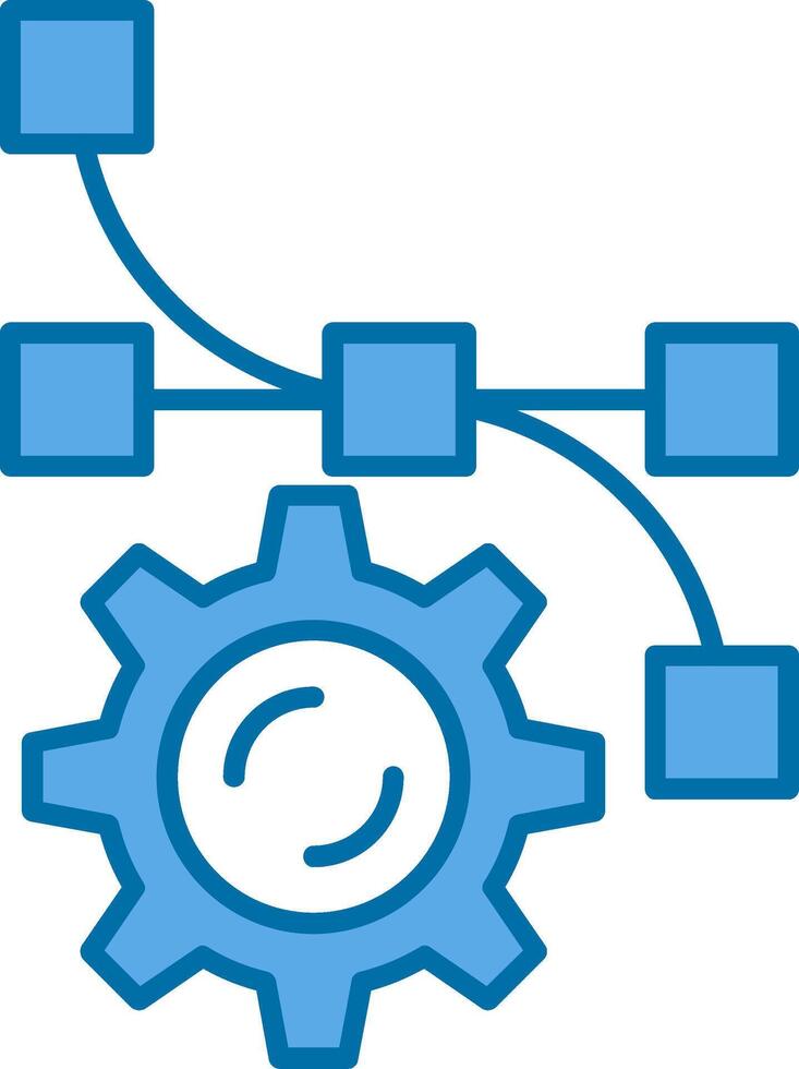 inställningar fylld blå ikon vektor
