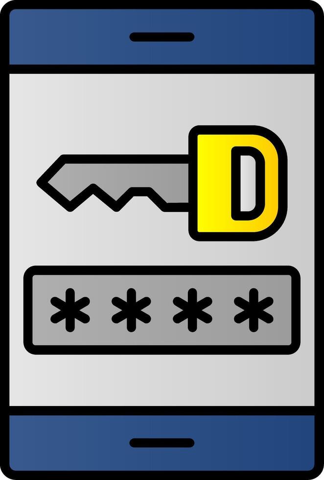 Passwort Linie gefüllt Gradient Symbol vektor