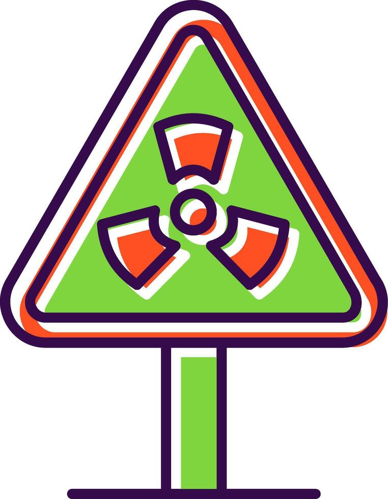 Strahlung Zone gefüllt Symbol vektor