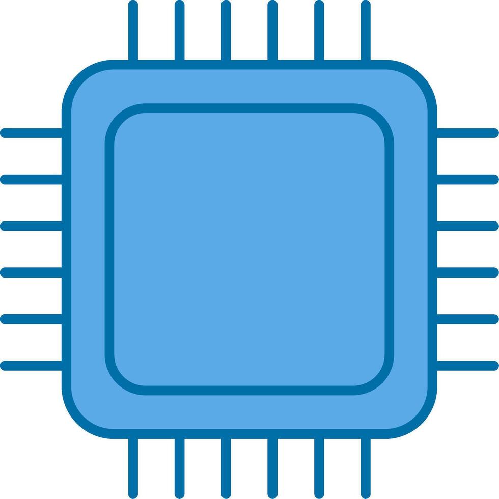 Zentralprozessor gefüllt Blau Symbol vektor