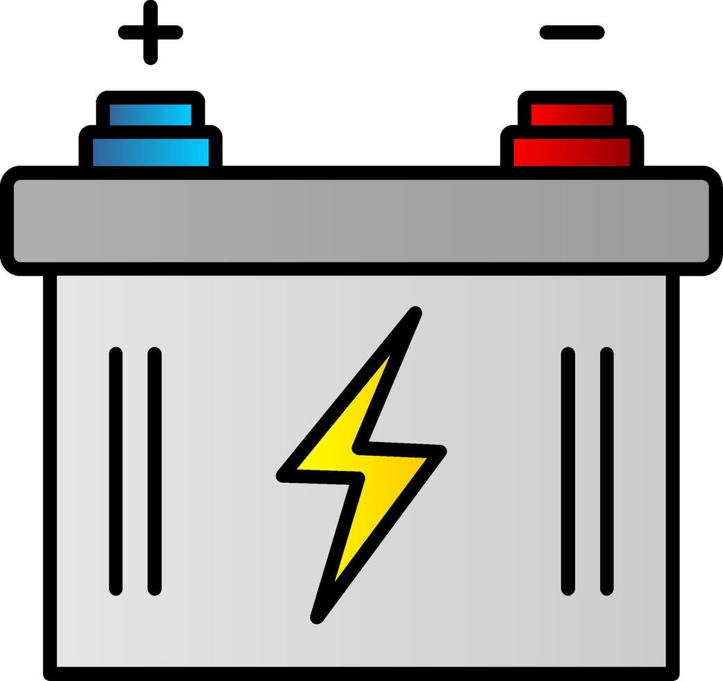 Auto Batterie Linie gefüllt Gradient Symbol vektor