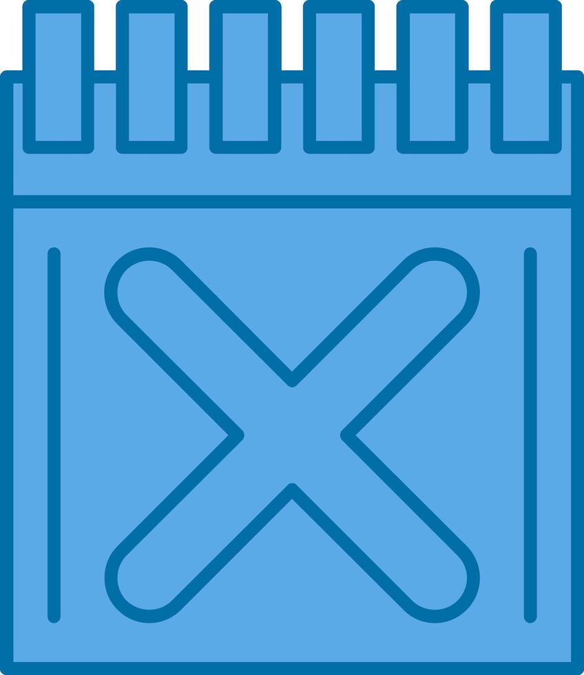 Kreuz gefüllt Blau Symbol vektor