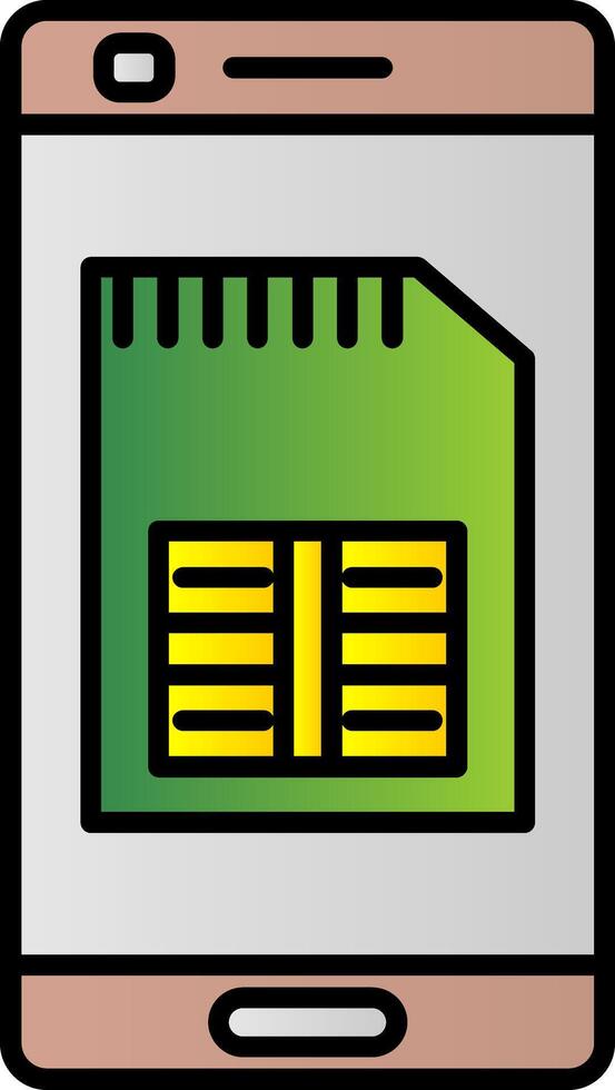 Telefon sim Karte Linie gefüllt Gradient Symbol vektor
